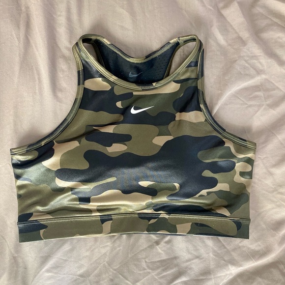 LIKE NEW Nike Dri-FIT 2-Piece Co-Ord Set Khaki Camouflage Sport Bra and Leggings - Picture 8 of 11